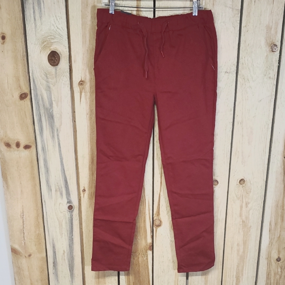 Riflessi Pants Womens Size XL Red Elastic Waise Drawstring Front Pockets NWOT